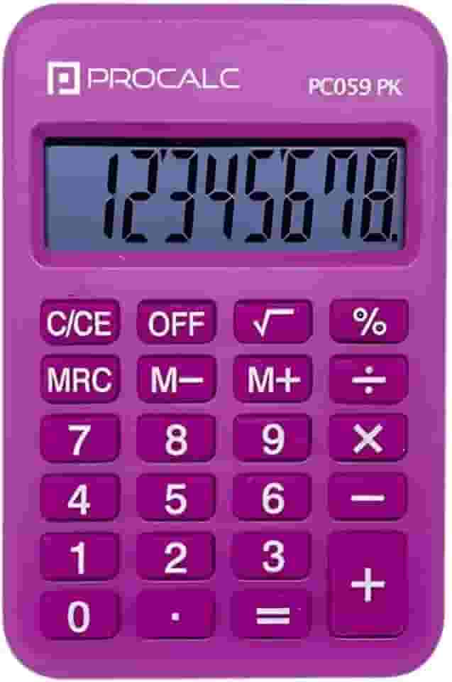 Calculadora, Procalc, 8 Dígitos, Rosa, PC059PK
