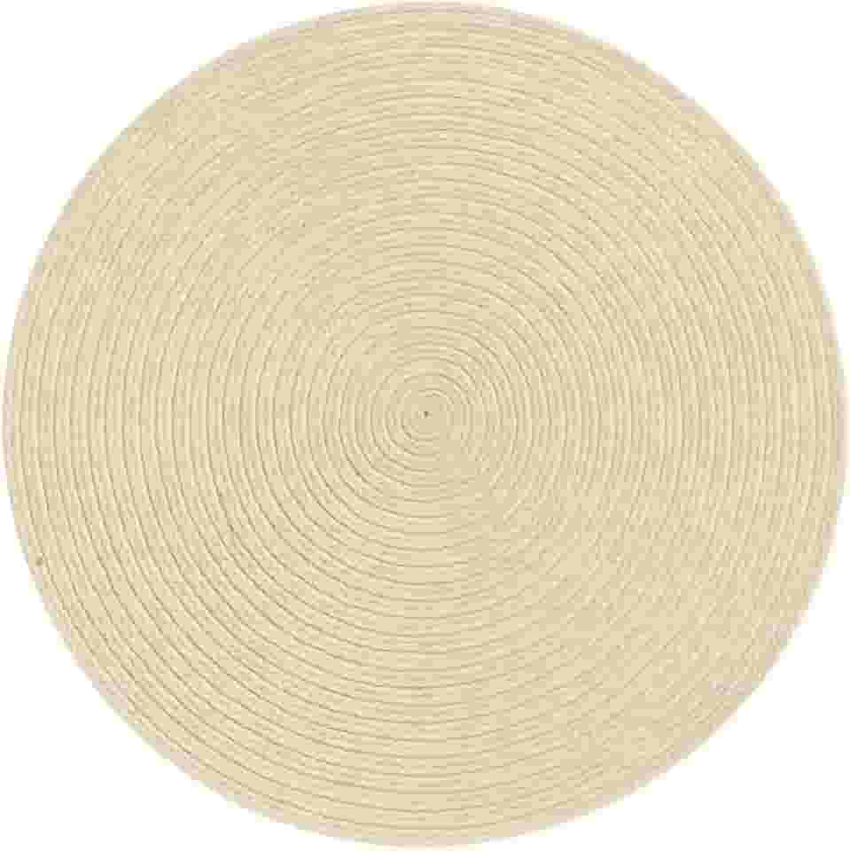 Kit 6 Jogos Americanos Redondos Decorativos | Cores Variadas | Elegância e Proteção para Mesa de Jantar (Bege, 4 peças)