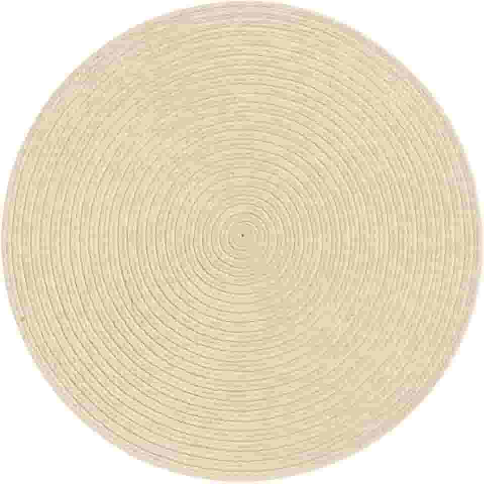 Kit 6 Jogos Americanos Redondos Decorativos | Cores Variadas | Elegância e Proteção para Mesa de Jantar (Bege, 4 peças)