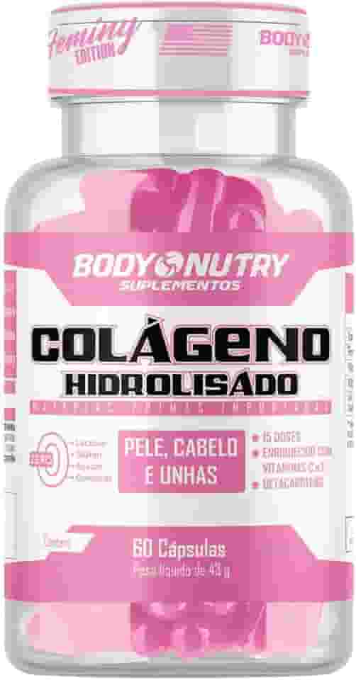 Colageno Hidrolisado Premium 60 Cápsulas Pele Cabelos Unhas Proteina Protein Vitamina C Ácido Ascórbico Vitamin E Tocoferol Betacaroteno Collagen Matéria Prima Importada Original - Body Nutry