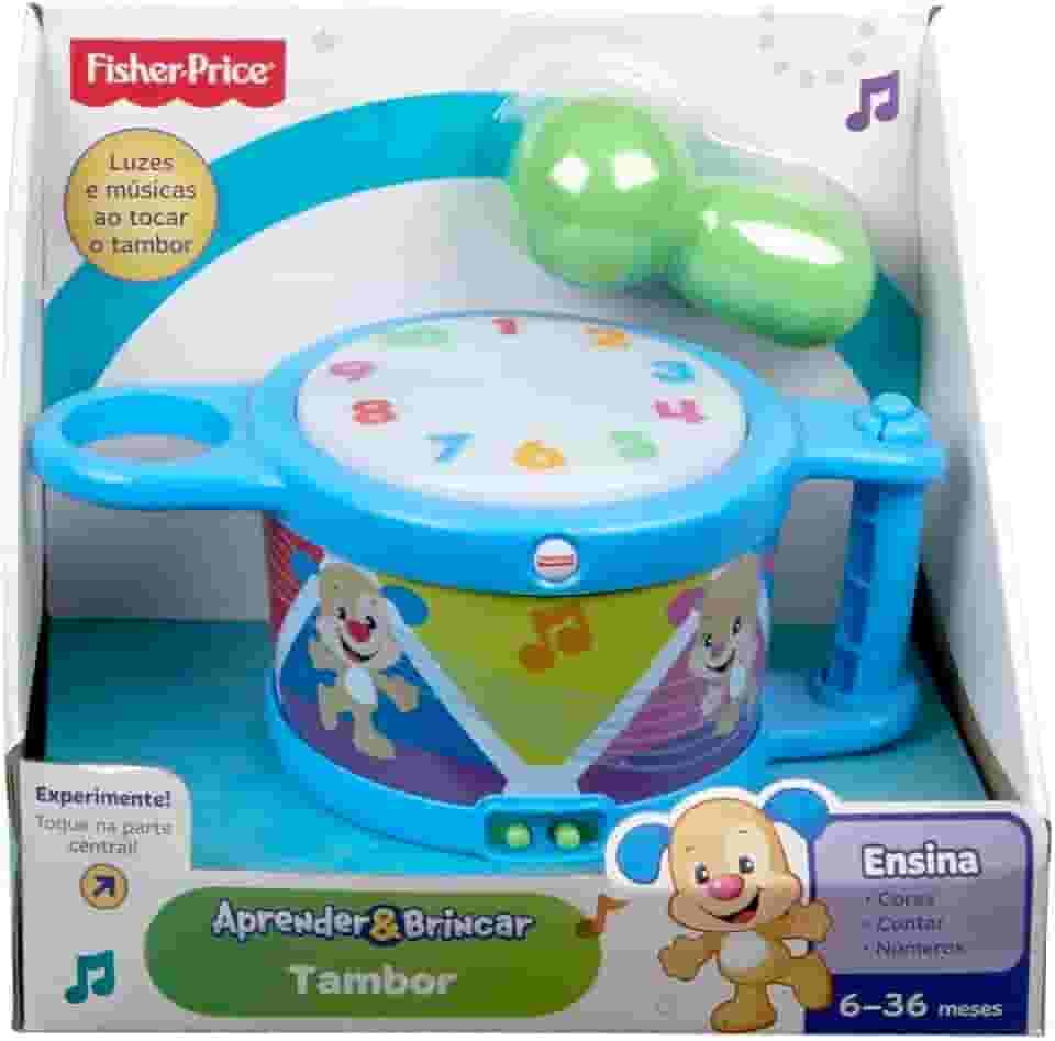 Fisher-Price Aprender e Brincar Brinquedo para Bebês Tambor para crianças a partir de 6 meses