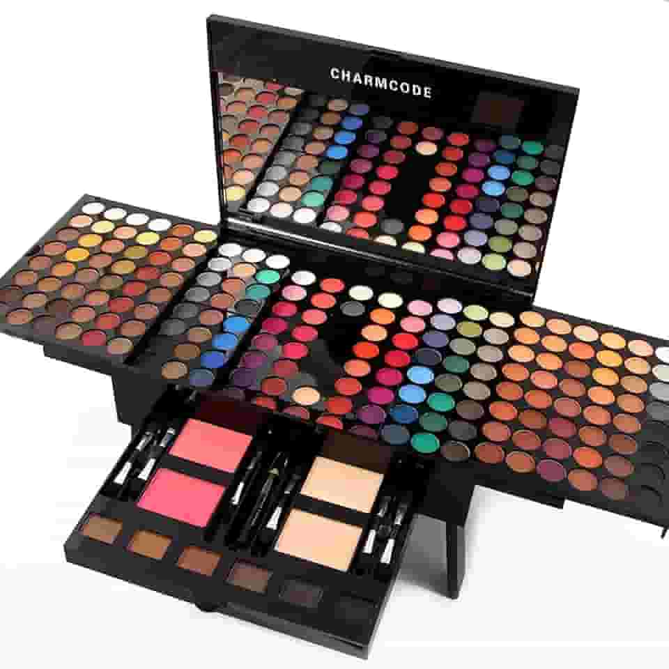 Conjunto de paleta de maquiagem cosmética de 190 cores, combinação com sombra, blush facial, pó para sobrancelhas, corretivo, lápis delineador, um espelho, presente de maquiagem