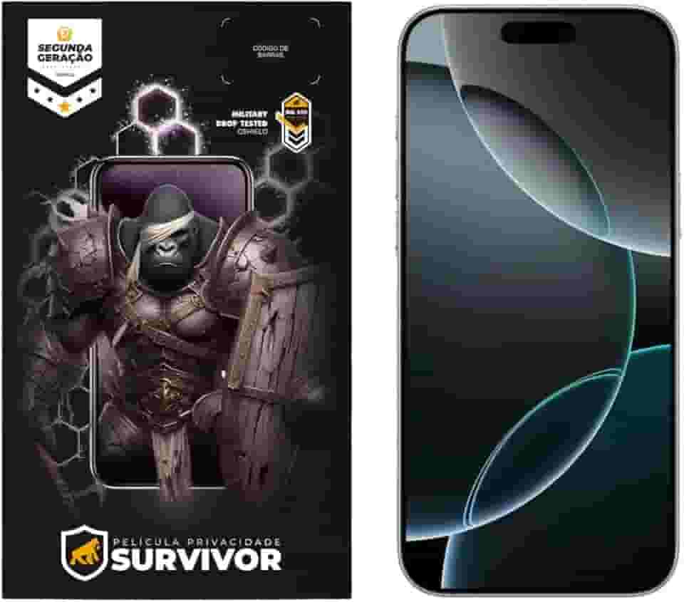 Gshield Película Survivor Privacidade com Aplicador para (iPhone 16 Pro Max/ 17 Pro Max)
