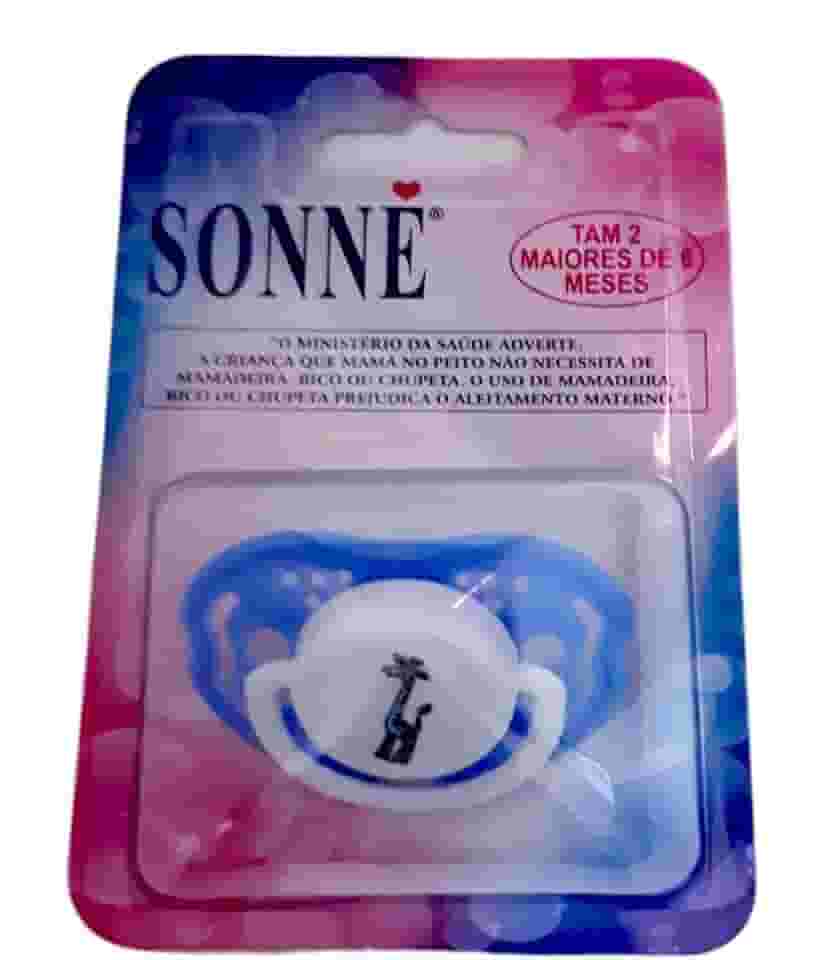 Chupeta Big Bico ANATÔMICO Silicone Girafa T2 Azul