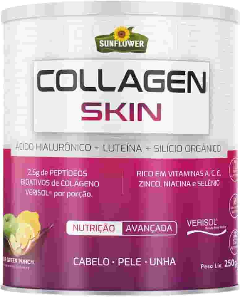 Colágeno Verisol Hidrolisado com Ácido Hialurônico + Luteína + Silício Orgânico - Collagen Skin Sunflower