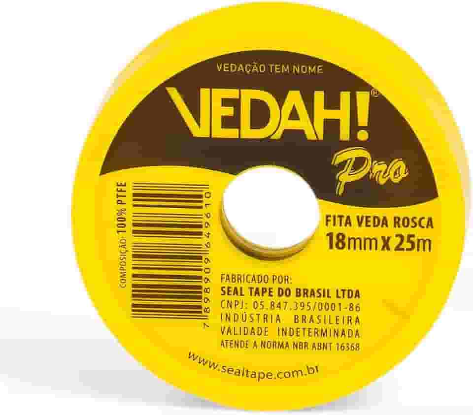FITA VEDA ROSCA CARRETEL VEDAH PRÓ ABNT 16368-18mmX50m