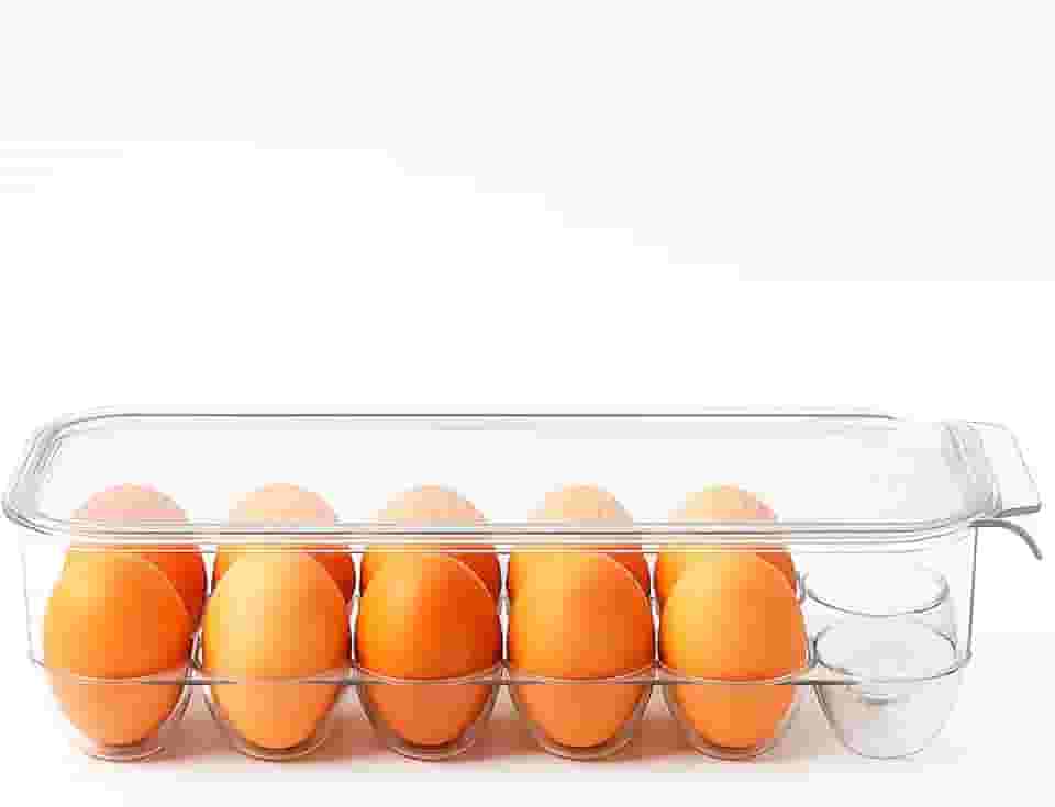 Porta Ovos Com Tampa Para Geladeira Organizador Empilhável (12 Ovos)