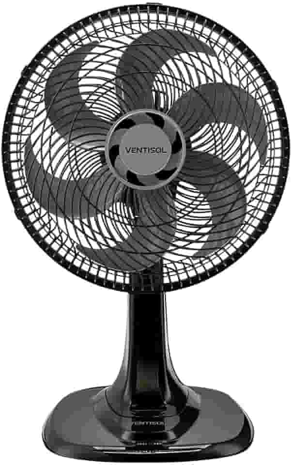 Ventisol Ventilador de Mesa Oscilante, Turbo 6 Pás Premium, Preto, 40cm, 127V