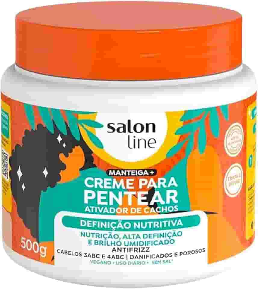 Salon Line, Creme para Pentear, Definição Nutritiva, Vegano - Para Cabelos Cacheados e Crespos, 500g