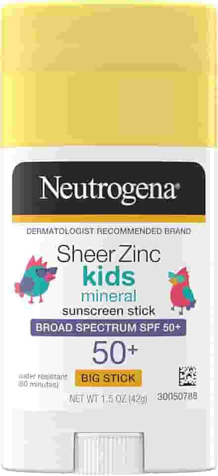 Neutrogena Sheer Zinc Kids Mineral Sunscreen Bastão com espectro de proteção SPF 50+