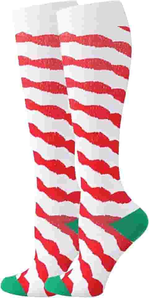 Meias de compressão para mulheres e homens, meias divertidas e coloridas, meias de atletismo até o joelho com o melhor suporte, graduadas, para viagem