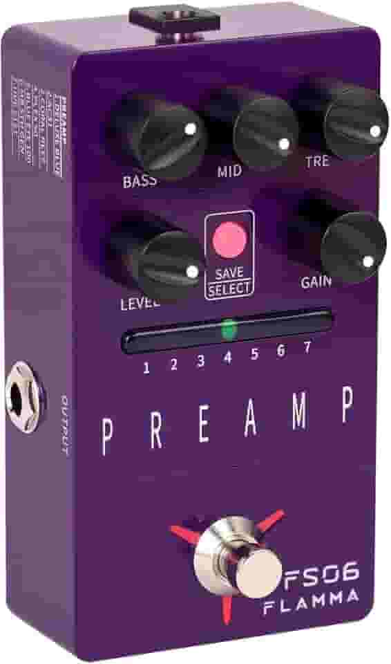 FLAMMA Pedal De Pré-Amplificador Digital Fs06 Com Efeitos Guitarra E Simulação Gabinete Integrado, 7 Modelos Presets Salváveis