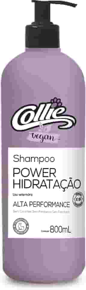 Collie Vegan, Shampoo de pelos para cães e gatos, Linha Profissional, Power Hidratação, 800ml, Roxo