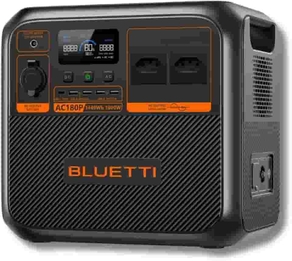 BLUETTI AC180P Estação de Energia Solar Portátil | 1.800 W 1.440 Wh (110V)