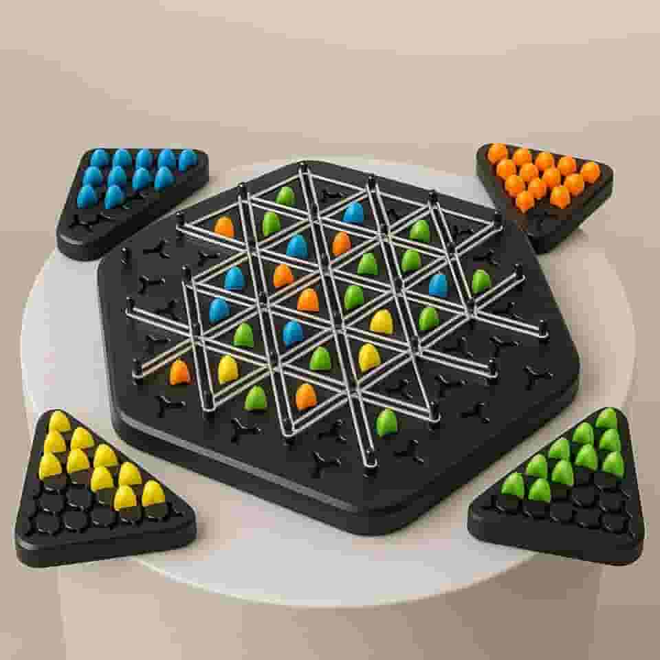 Jogos de Tabuleiro Estratégicos dos Triângulos| Desenvolve Raciocínio Lógico e Educativo | Ideal para Família Amigos e Crianças a partir de 5 anos (Modelo 1)
