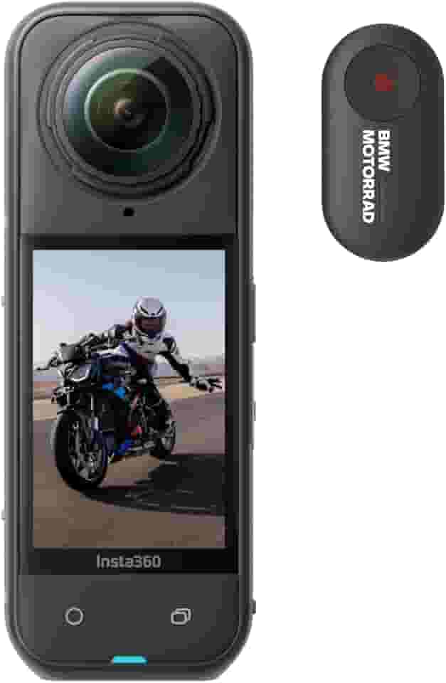 Insta360 X5 BMW Motorrad Edition – Câmera de ação 8K 360 à prova d'água, com pouca luz, efeito de bastão de selfie invisível, lente robusta e substituível, bateria de 3 horas, protetor de vento