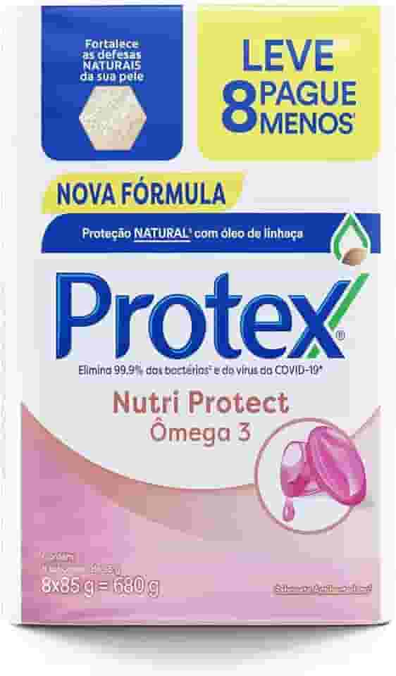 Sabonete em Barra Antibacteriano Protex Nutri Protect Ômega 3 8 un de 85g Promo Leve Mais Pague Menos