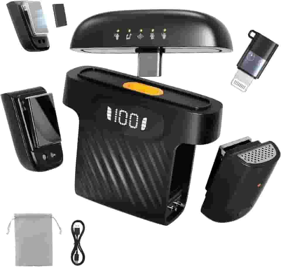 microfone de Lapela Sem Fio, Três mudanças de voz, 50m Alcance + 3 Modos de Cancelamento de Ruído(2TX+1RX), Com Estojo de Carga,para Celular, iPhone, Gravação, Lives, Reuniões e Vlogs(Preto)