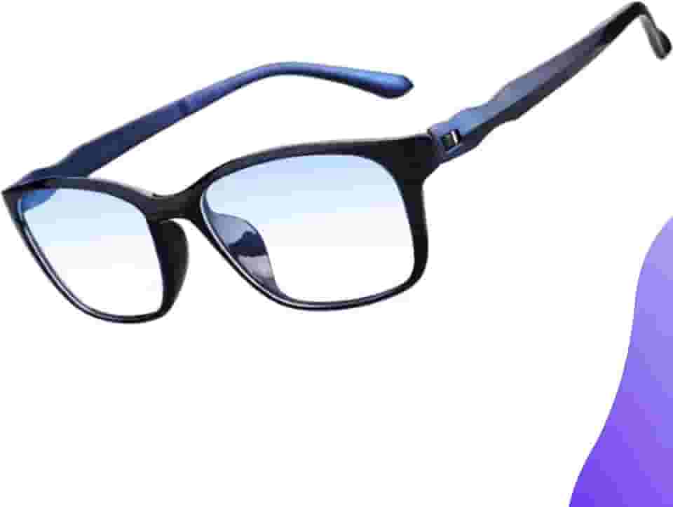 Óculos Anti Luz Azul Confortável Leve TR90 Bloqueador Blue Ray Sem Grau Celular Blocker Proteção Contra os Raios Azuis Telas Computador TV Matte Blue + Estojo forro duplo DAFALUI