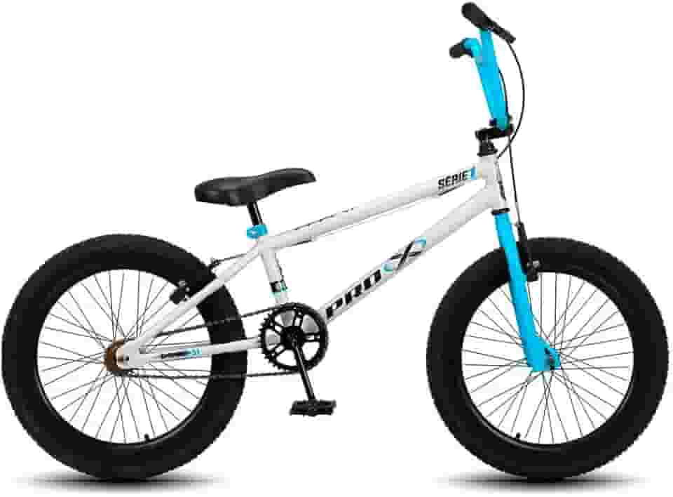 Bicicleta Aro 20 BMX Pro-X Série 1 Freestyle - Branco e Azul
