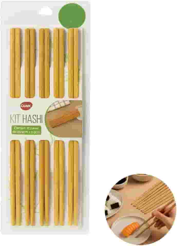 Kit 10 Pares de Hashi Reutilizáveis Palitos Orientais para Comer Sushi Massas e Culinária Asiática Leves Resistentes e Elegantes