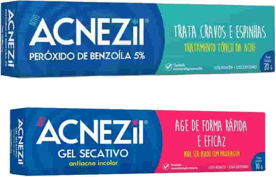 Acnezil 20g e secativo 10g acne espinhas cravos limpa trata previne limpeza de pele…