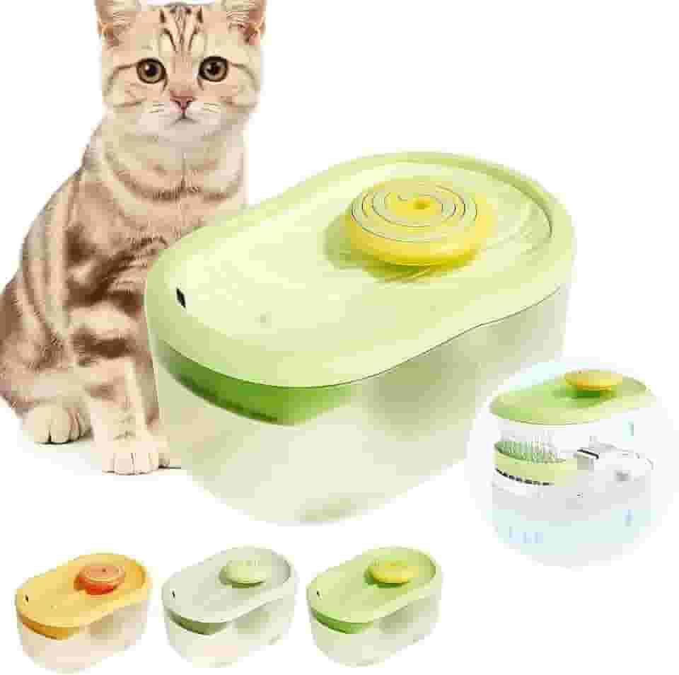 Bebedouro Fonte de Água 2200 litros para Gatos Pirulito Silencioso com Voltagem Segura Janela de nível de água (Amarelo)