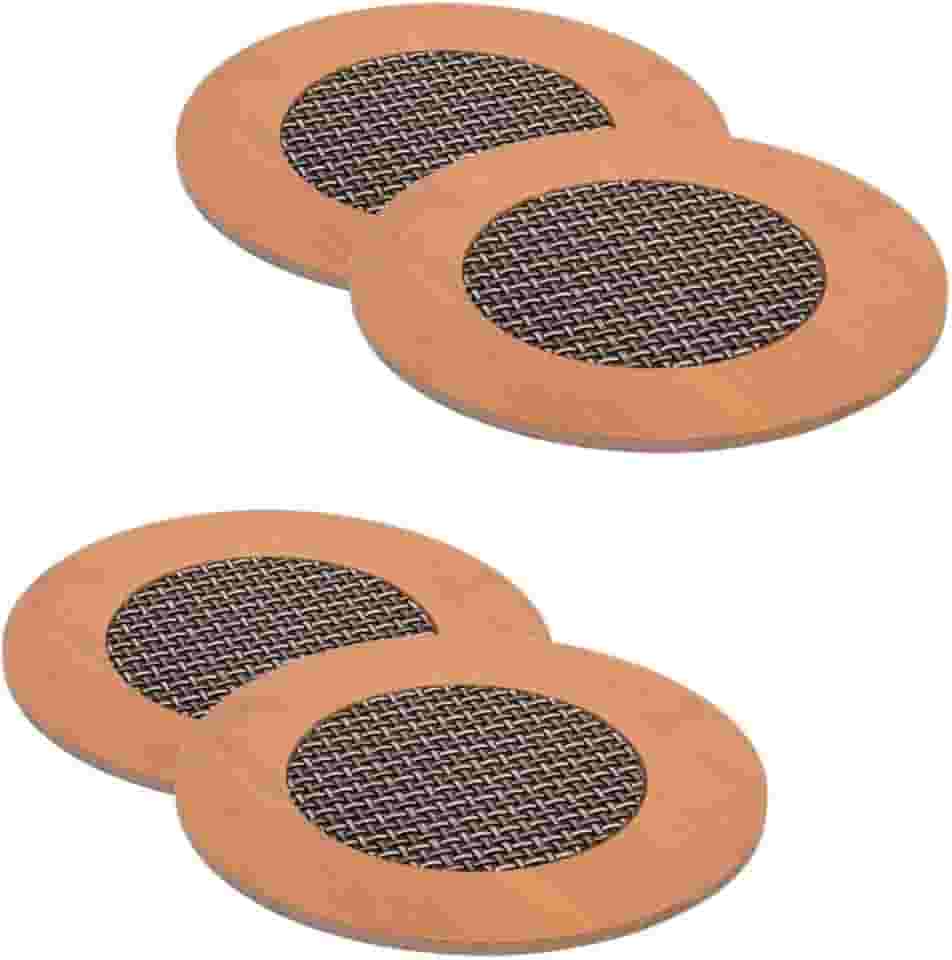 descanso de panela redondo de bambu jogo 4 unidades protege sua mesa