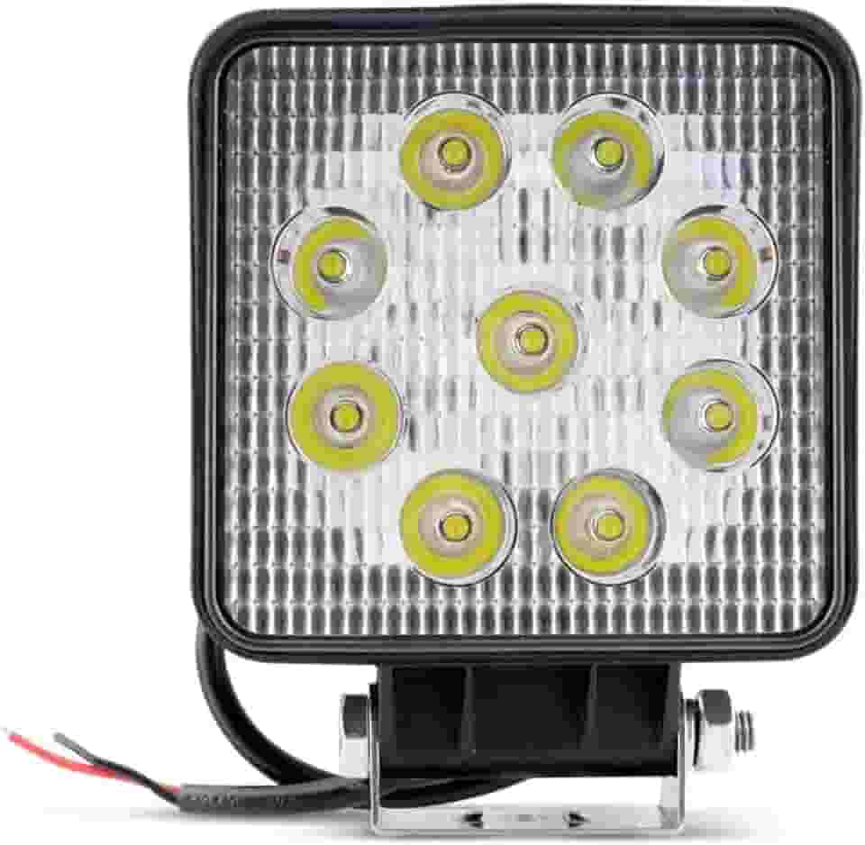 FAROL AUXILIAR LED MILHA 27W QUADRADO 11CM 12/24V 6000K