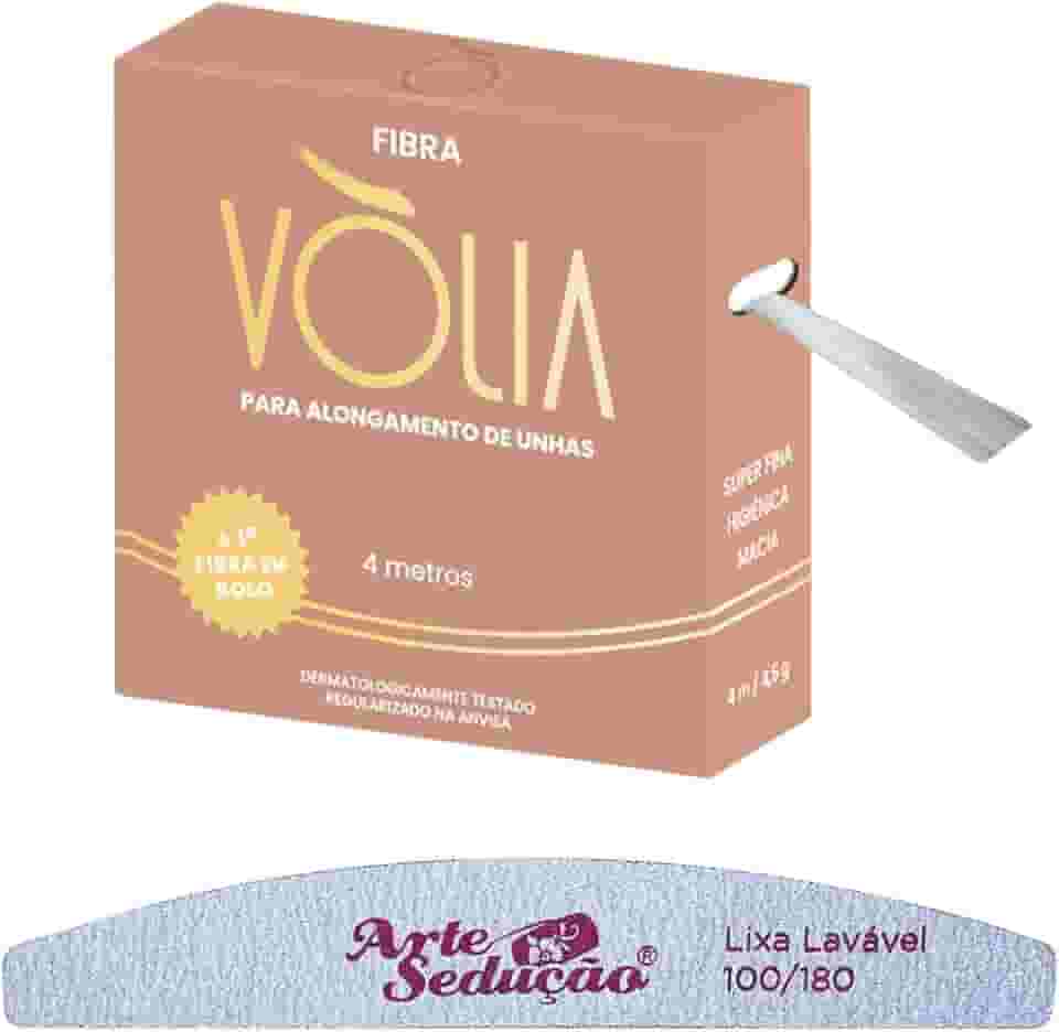 Fibra de Vidro Vòlia Unhas Gel Rolo 4 Metros + Lixa Lavável