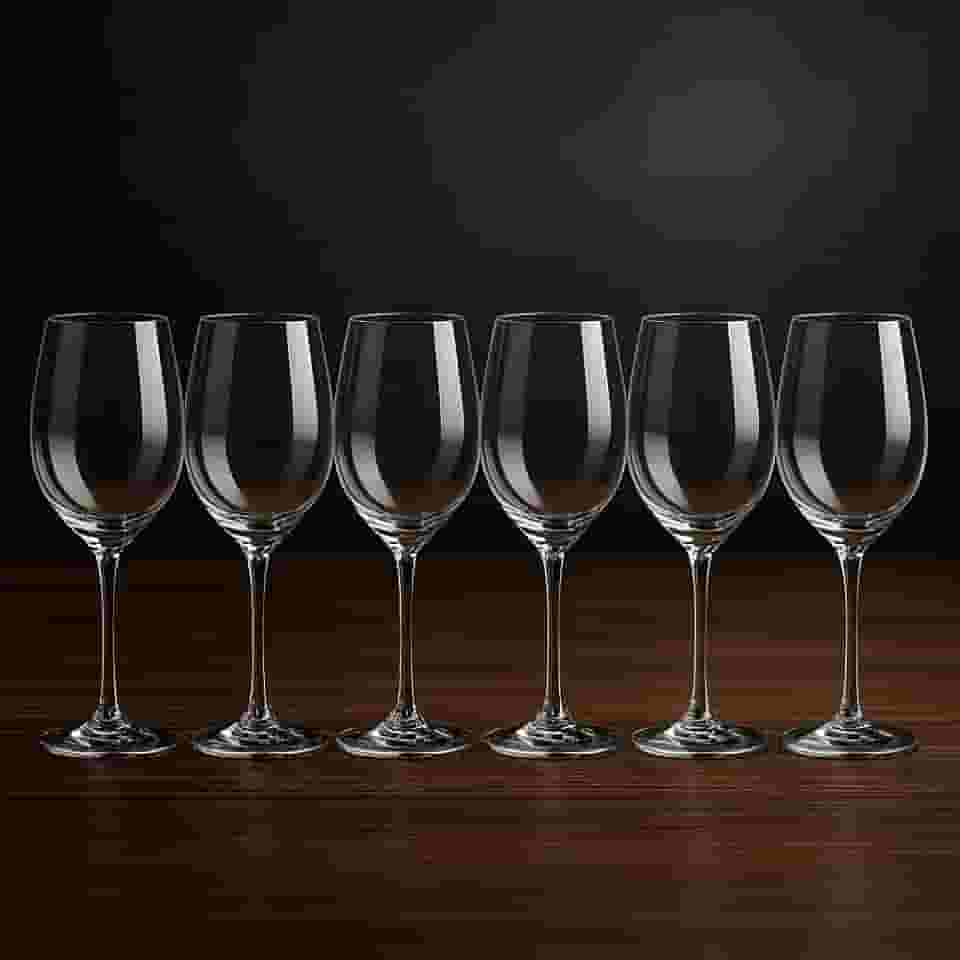 Taça de Vinho 400ml em vidro – Jogo com 6 Unidades – Alta Resistência, Transparência Premium – Ideal para Vinho Tinto e Branco – Acabamento Fino e Elegante