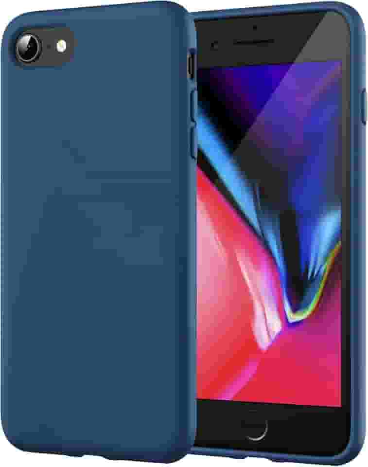 JETech Capa de Silicone para iPhone SE 3/2 (Edição 2022/2020)/ iPhone 8 e iPhone 7 4,7 Polegadas, Case Capinha Protetora para Corpo Inteiro com Toque Suave e Sedoso (Cobalto Azul)