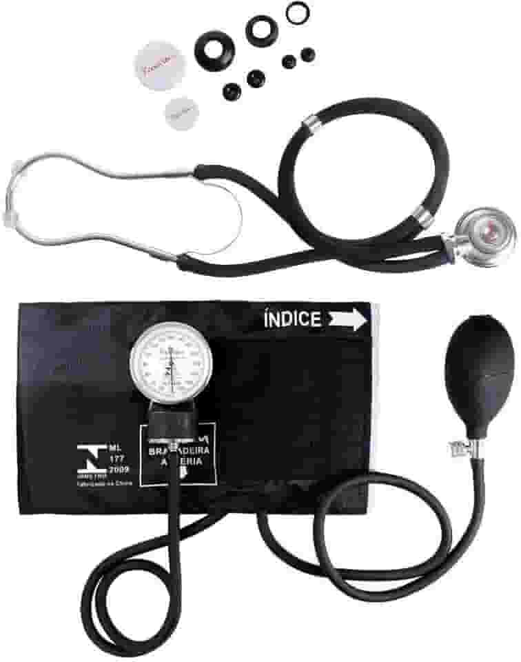 Esfigmomanômetro E Estetoscópio Rappaport Premium - Preto