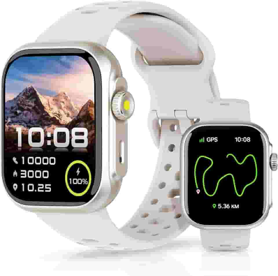 Bettdow Smartwatch GPS FB041, Relogio Smartwatch Feminino e Masculino,Tela HD de 1,85", Alexa, 100 Esportes,3ATM à rova d'água, Chamada Bluetooth, Compatível com Android iOS(Prata)