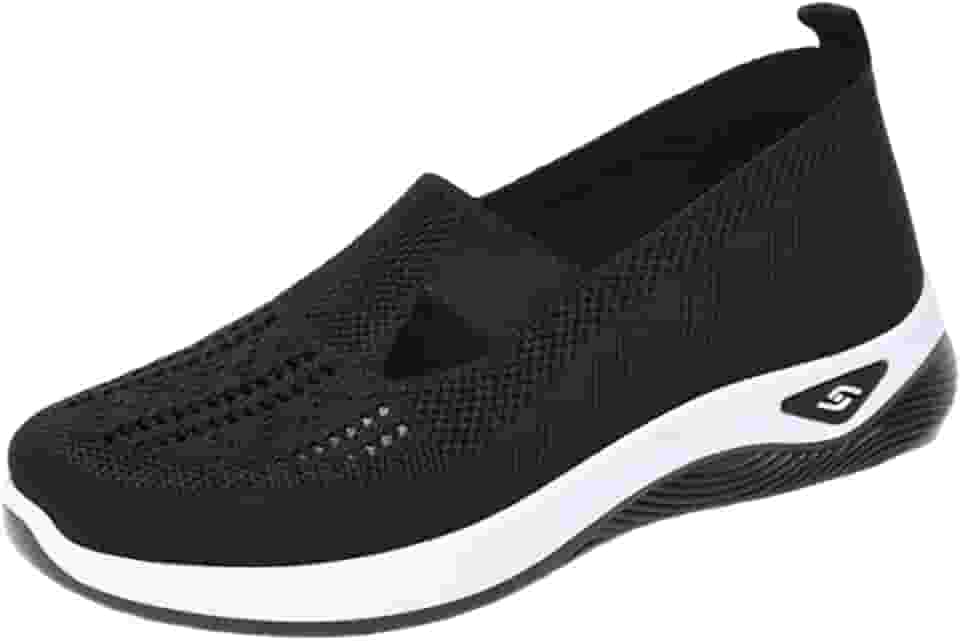 Tênis feminino ortopédico respirável macio suporte de arco, sapatos de espuma para diabetes sapatos esportivos antiderrapantes para caminhada