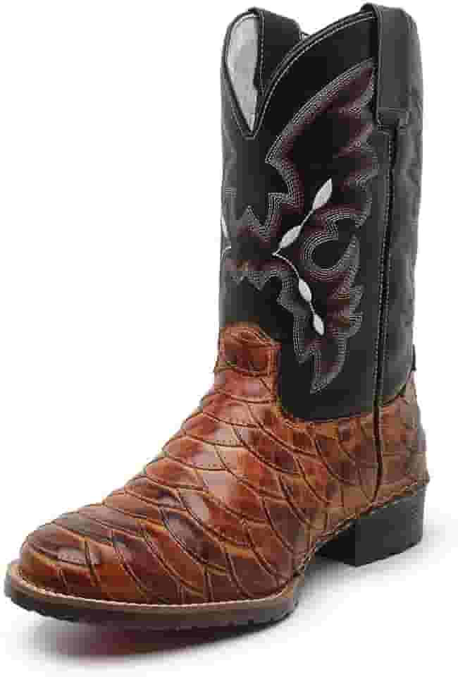 Bota Country Texana Em Couro Cano Longo Bico Redondo JNA SHOES