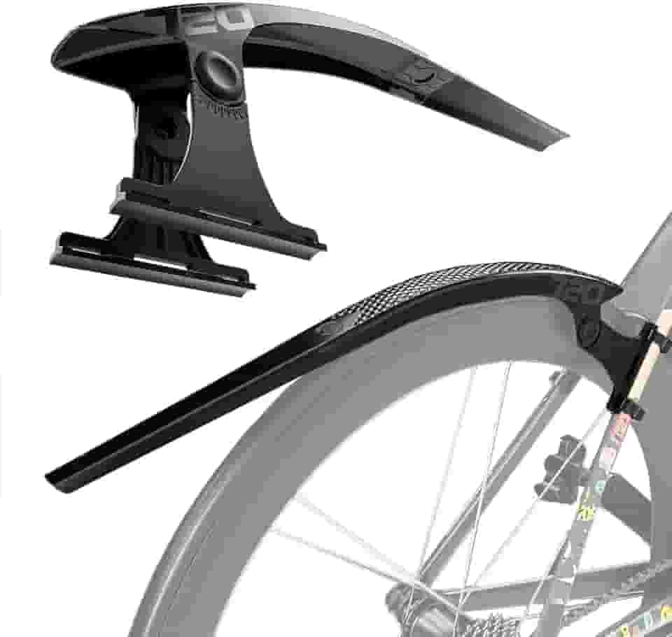 2 peças de para-choque universal ajustável para bicicleta de estrada, conjunto de protetor de lama traseiro + para-lamas dianteiros para bicicleta Melon Bike Gravel Bike Mountain Bike, 34 cm