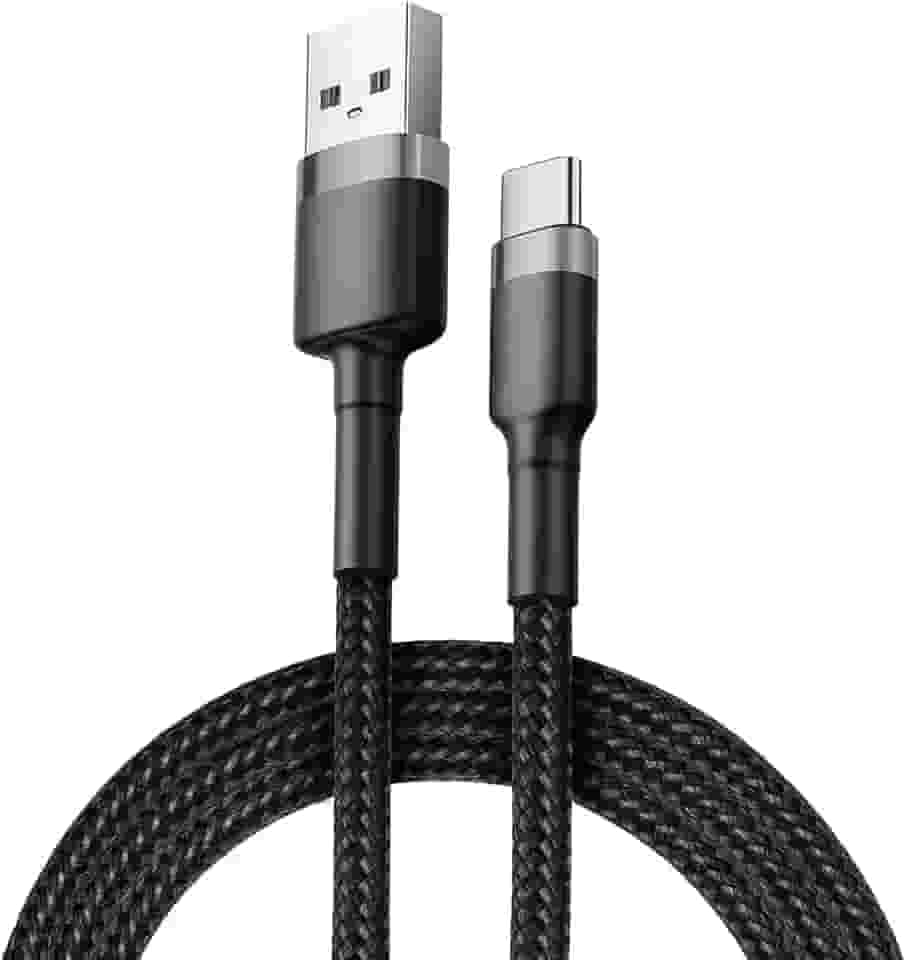 Cabo USB Tipo-C 5A Reforçado 1 Metro – Carregamento Rápido, Nylon Trançado Resistente, Preto