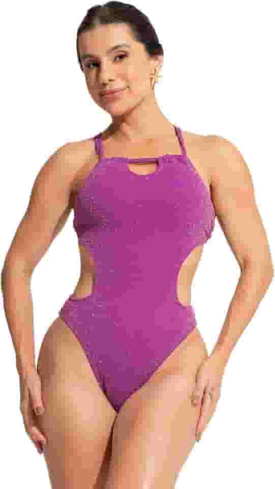 Maiô Feminino Engana Mamãe Lurex Moda Praia Asa Delta Mvb Modas