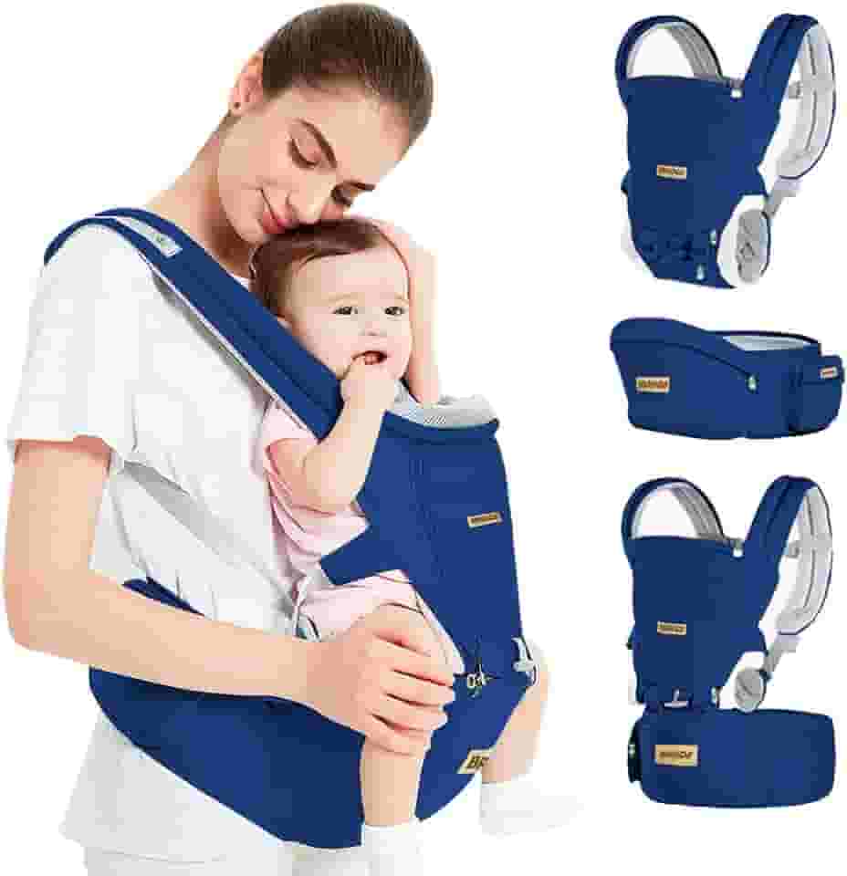 Brastoy Mochilas Canguru Portador Ergonômico Carregador De Bebê 3 Em 1 (Azul)