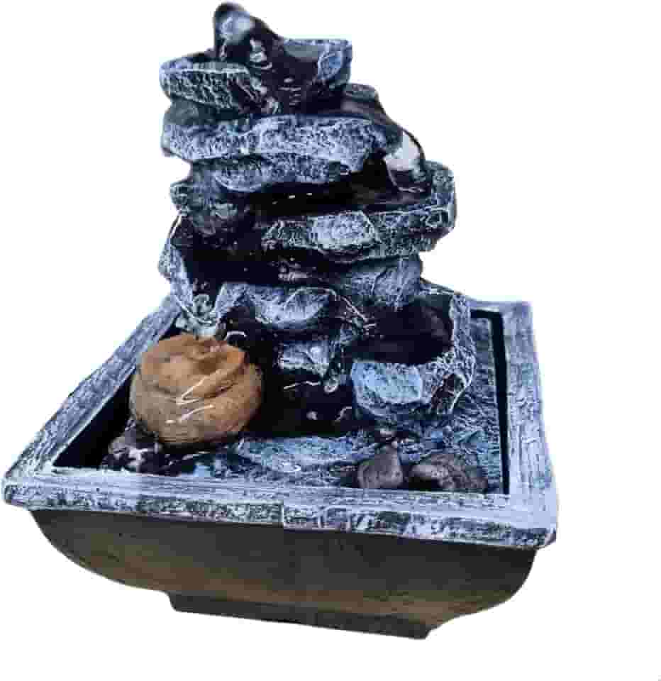 Fonte de Mesa Cascata Dágua Decorativa Pedra Rústica Resina decoração casa e jardim feng shui