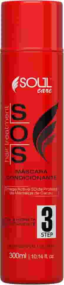 Máscara de Tratamento Capilar Profissional SOS Reconstrução, Cauterização e Antiemborrachamento Pós-Química – Para Cabelos Danificados e Alisados (300g)