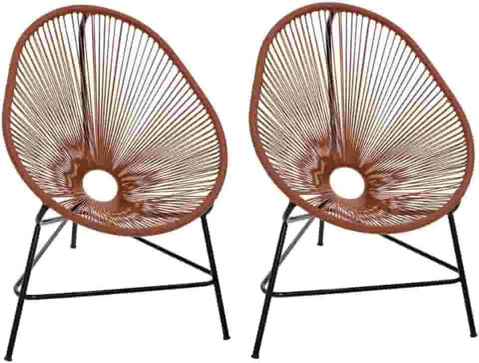 Cadeira de balanço para exterior – ideal para varandas, pátios e jardins, concebida para proporcionar conforto(Terracota)