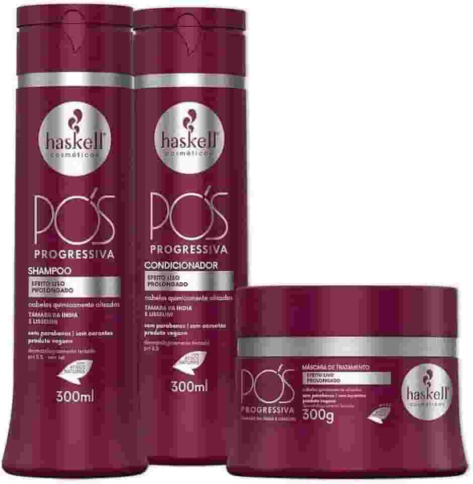 Kit Haskell Pós Progressiva Shampoo 300ML 1 Condicionador 300ML 1 Mascara 300ML