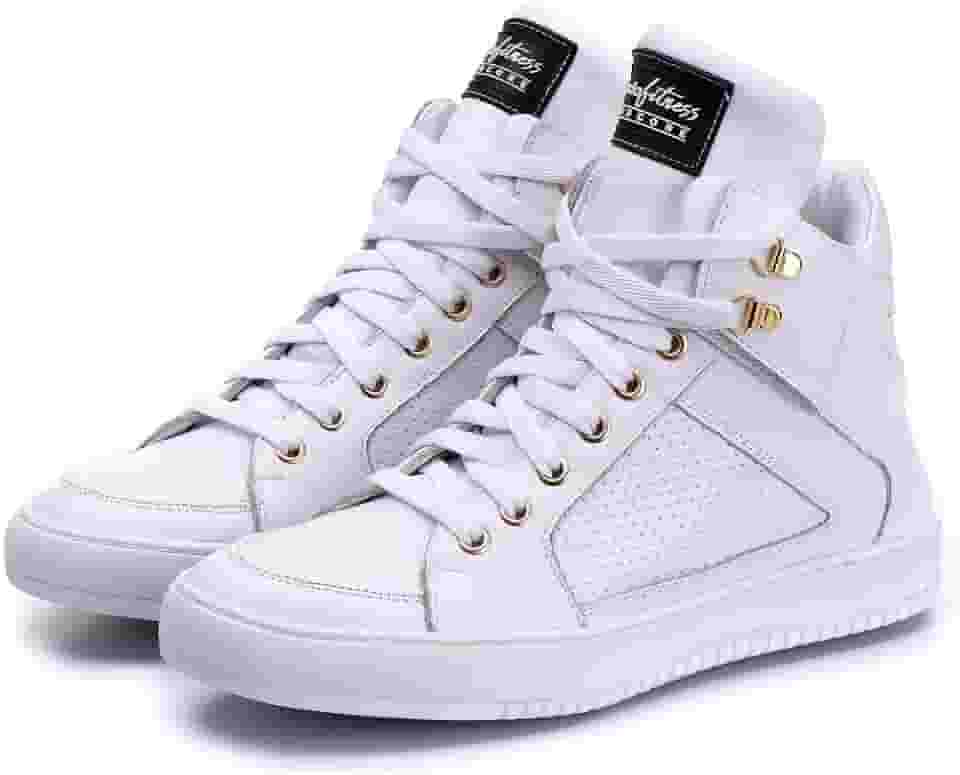 Tênis Feminino Fitness Academia Couro Legitimo Ideal Para Treino