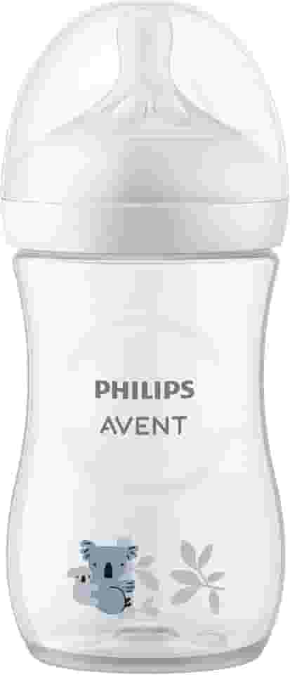Philips Avent Mamadeira Pétala 3.0 9oz/260ml com bico de fluxo médio (Fluxo 3), Decorada Coala, SCY903/67