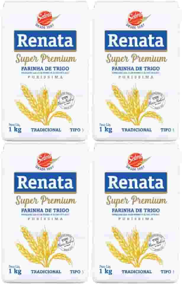 Kit com 4 Pacotes de Farinha de Trigo Super Premium de 1Kg cada - Renata