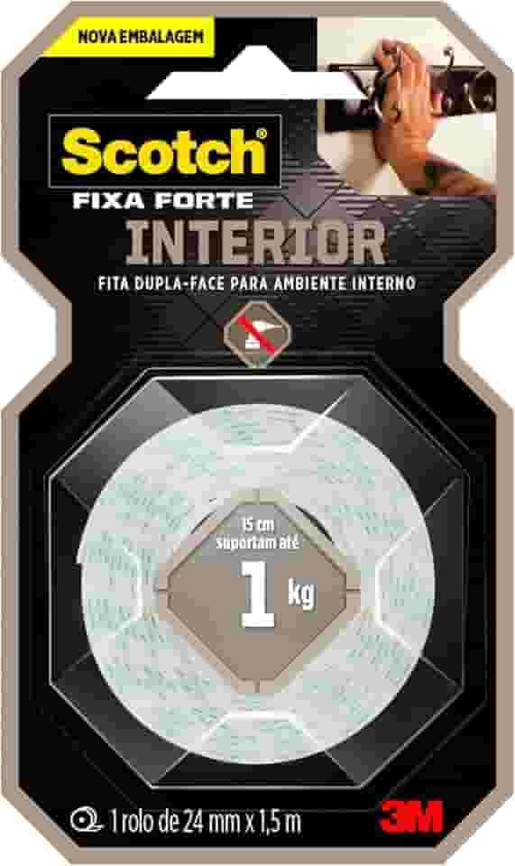 Scotch, 3M, Fixa Forte, Fita Dupla Face, Espuma, 24mm x 1,5m