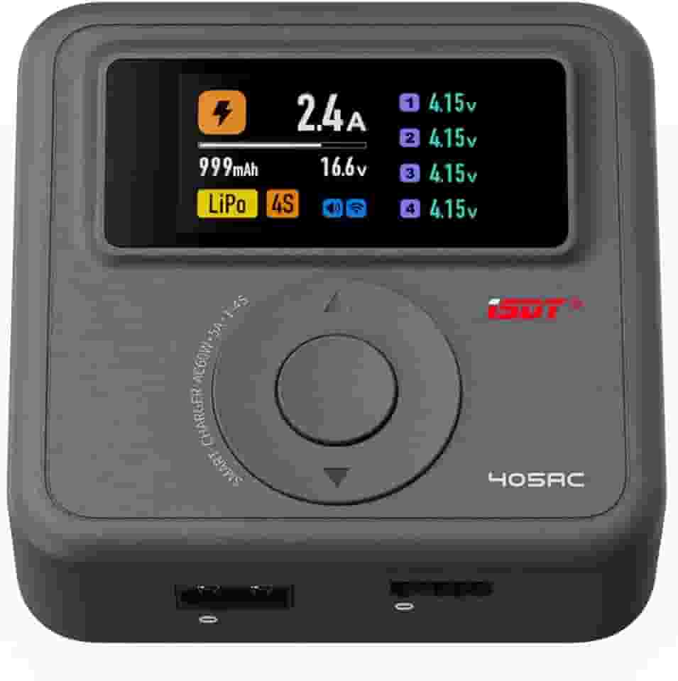 ISDT Carregador 405AC RC 60W, carregador de bateria LiPo, carregador CA para bateria modelo RC