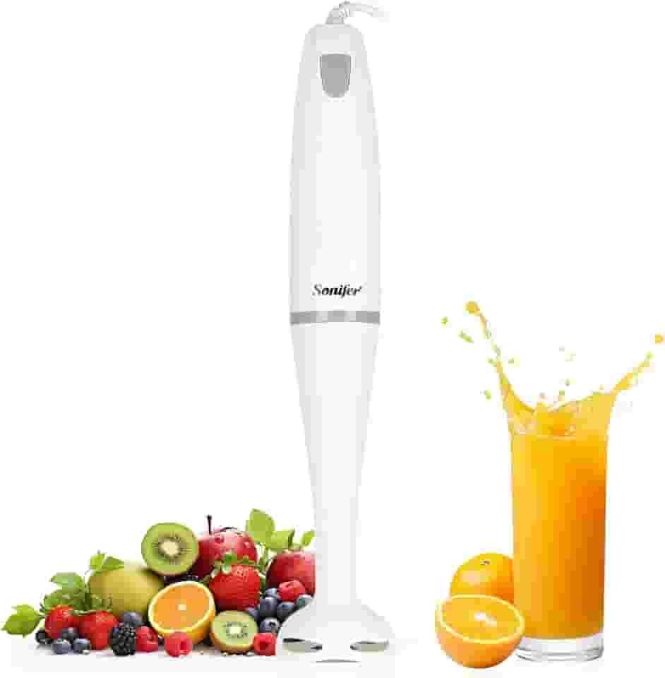 Mixer De Mão, Mini Processador De Alimentos 220V 200W, Lâminas De Aço Inox, 2 Velocidades, Desmontável e Fácil Limpeza, Whey e Outras Bebidas, Sumo De Fruta, Alimentos Complementares